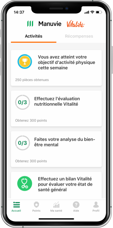 Application Manuvie Vitalité Assurance collective
