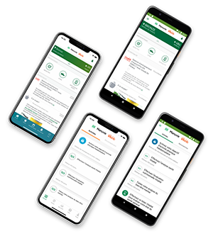 Captures d'écran de l'application mobile Manuvie Vitalité pour les participants à un régime d’assurance collective