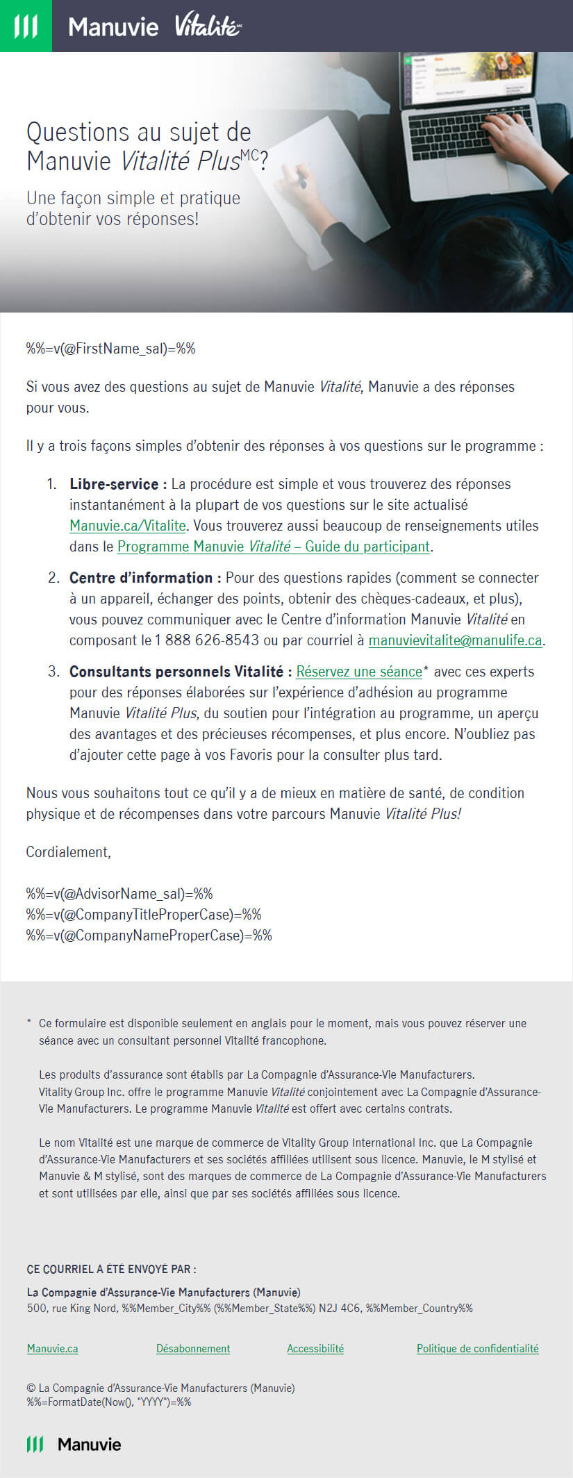 Exemple de CPV courriel de soutien vos clients pour les informer de toutes les options qui s’offrent à eux.