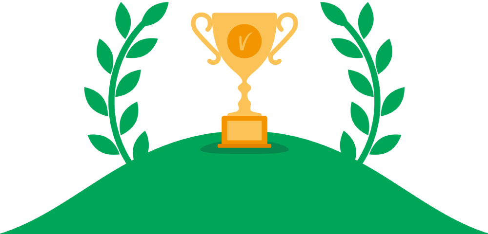 trophée avec logo Manuvie Vitalité sur une colline verdoyante